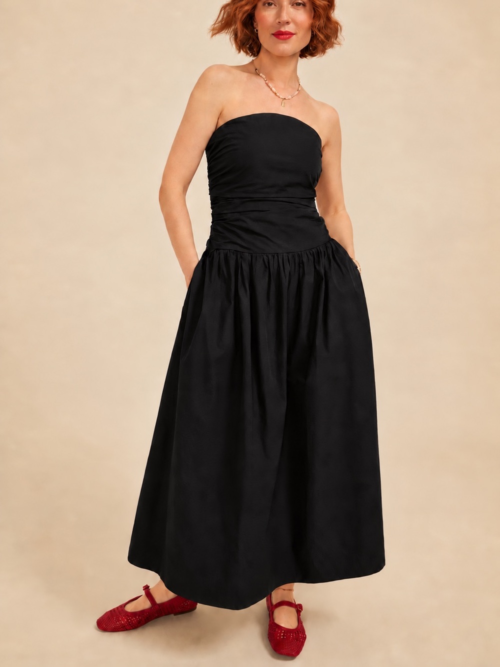Band of the free strapless maxi dress Sz L